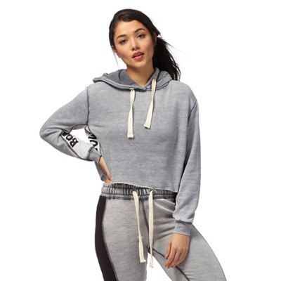 H! by Henry Holland Grey cropped hoodie
